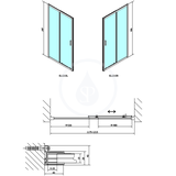 Polysan Easy Line - Posuvné sprchové dvere 1200 mm, leštený hliník/číre sklo