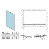 Polysan Lucis Line - Sprchové dvere 1300 mm, hliník/číre sklo