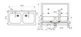 Sanela Drezy z nehrdzavejúcej ocele - Dvojdrez, 870x475 mm, s elektronickými batériami ALS, sieťové napájanie, matná nerezová