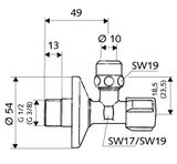 Schell Comfort - Rohový regulačný ventil, chróm