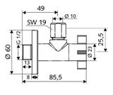 Schell 4Wing - Rohový regulačný ventil, chróm