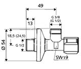 Schell Comfort - Rohový regulačný ventil s filtrom, chróm
