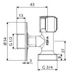 Schell Comfort - Práčkový ventil s horným ovládaním, chróm