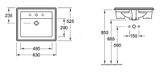 Villeroy &amp; Boch Hommage - Umývadlo, 630x525 mm, s prepadom, otvor na batériu, CeramicPlus, biela