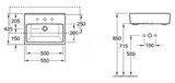 Villeroy &amp; Boch Memento - Umývadlo polozápustné 550x425 mm, s prepadom, otvor pre batériu, alpská biela