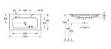 Villeroy &amp; Boch Finion - Dvojumývadlo, 1000x500 mm, bez prepadu, 2 otvory na batérie, CeramicPlus, alpská biela
