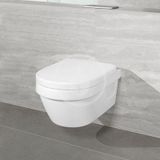 Villeroy &amp; Boch Architectura - Závesné WC, WC doska SoftClose, Rimless, s CeramicPlus, alpská biela