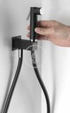 Sapho Ventily - Nástenný ventil s ručnou bidetovou spŕškou, hranatý, čierna mat