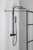 Sapho Dimy - Sprchový set, 250x250 mm, s termostatom, čierna mat