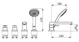 Hansa Ronda - Batéria na okraj vane, 4-otvorová inštalácia, chróm