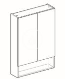 Geberit Selnova Square - Zrkadlová skrinka 850x588x175 mm, 2 dvierka, lesklá biela