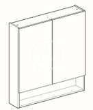 Geberit Selnova Square - Zrkadlová skrinka 850x788x175 mm, 2 dvierka, lesklá biela