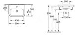 Villeroy &amp; Boch Architectura - Umývadielko 500x380 mm, s prepadom, 1 otvor na batériu, alpská biela