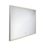 Nimco Zrkadlá - Zrkadlo v ráme s LED osvetlením, 800x700 mm, hliník