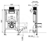 Villeroy &amp; Boch ViConnect - Predstenová inštalácia na závesné WC, 82 cm, so splachovacou nádržkou pod omietku