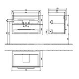 Villeroy &amp; Boch Avento - Umývadlová skrinka, 780x514x452 mm, 2 zásuvky, Arizona Oak