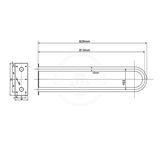 Sapho Kúpeľňové vybavenie - Držadlo, dĺžka 813 mm, nerezová
