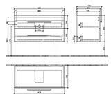 Villeroy &amp; Boch Avento - Umývadlová skrinka, 980x514x452 mm, 2 zásuvky, Crystal White