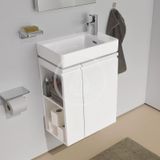 Laufen Pro S - Skrinka s umývadielkom, sifónom a bočnou policou vľavo, 480x280x690 mm, lesklá biela