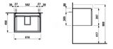 Laufen Pro S - Umývadlová skrinka, 615x450x390 mm, 1 zásuvka, grafit mat