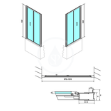 Polysan Deep - Sprchové dvere skladacie 1000 mm, lesklý hliník/číre sklo