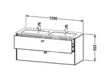 Duravit Brioso - Umývadlová skrinka 553x1290x479 mm, 2 zásuvky, lesklá biela