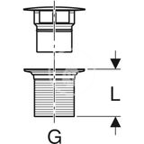 Geberit Príslušenstvo - Odpadový ventil s voľným prívodom a krytom ventilu, lesklý chróm