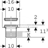 Geberit Príslušenstvo - Predĺženie lievika PP, k podlahovému vpustu, 100x100 mm