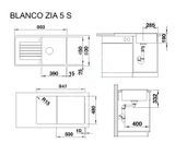Blanco Zia 5 - Silgranitový drez, 860x500 mm, čierna