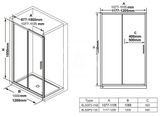 Ravak Blix - Sprchové dvere Slim BLSDP2-110, 1077-1105 mm, čierna/číre sklo
