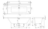 Villeroy &amp; Boch Collaro - Vaňa, 1800x800 mm, s panelom, odtokovou a prepadovou súpravou, biela