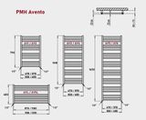 PMH Avento Kúpeľňový radiátor AVLSS nerezový 905×480