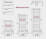 PMH Sorano Frame Kúpeľňový radiátor SNF3  500×1210 (farba podľa výberu)