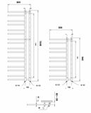 PMH Theia Kúpeľňový radiátor T2C-L chróm 500×1540