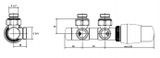 PMH Term EK ventil pre stredové pripojenie rozteč 50mm, ľavý, čierny