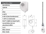 Isan Melody Grenada kúpeľňový radiátor rovný, elektrický s regulátorom MINI 1535x600 snehovo biela