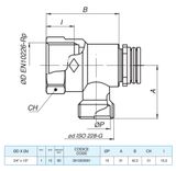 Rubinetterie Modulový rozdeľovač 4-cestný 3/4“x1/2“ s kombinovanými ventilmi
