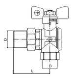 Slovarm KE-280R rohový guľový ventil 1&quot; MF s vonkajším a vnútorným závitom