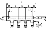 Uponor Uni-C mosadzný rozdeľovač S - 3 okruhy