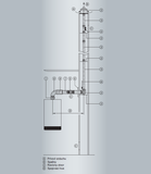 Viessmann základná zostava do šachty, D=60 mm, kov/plast