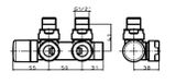 Zehnder Príslušenstvo - Rohová armatúra Set P, 1/2, s regulačnou hlavicou vpravo, prívod vpravo, rozstup 50 mm, biela
