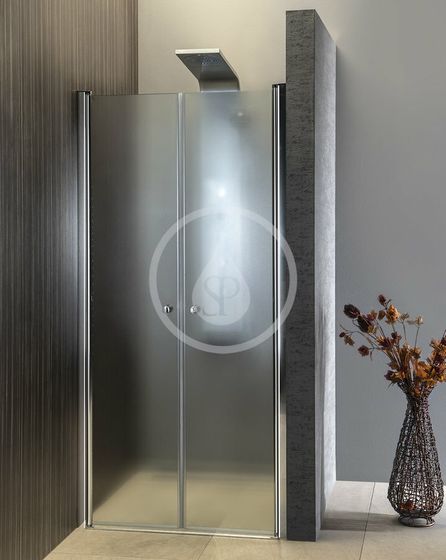 Aqualine Sprchovacie kúty - Sprchové dvere Pilot, dvojdielne 1000 mm, lesklý hliník/sklo Brick
