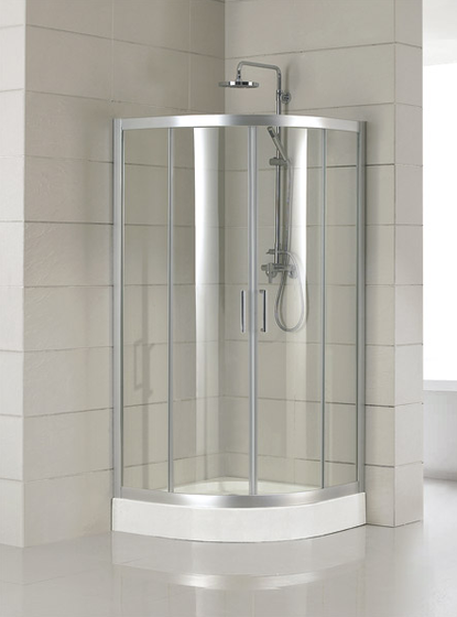 Aquatek Dynamic S4 sprchovací kút štvrťkruhový 80x80cm, chróm-satin, sklo číre