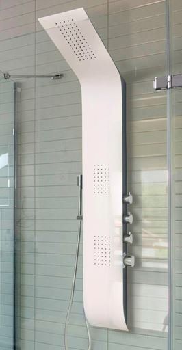 Aquatek Tenerife hydromasážny panel hliníkový, bielo-čierny, s termostatickou batériou