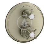 Axor Montreux - Termostatická batéria pod omietku s uzatváracím a prepínacím ventilom, kefovaný nikel