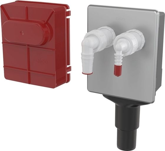 Concept podomietkový práčkový sifón pre 2 spotrebiče, DN 50/40, plast/nerez