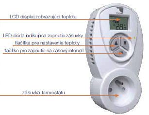 Concept termostat TZT63, s LCD displejom, s časovačom
