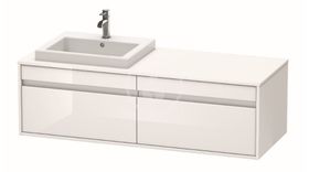 Duravit Ketho - Umývadlová skrinka 426x1400x550 mm, ľavá, 2 zásuvky, lesklá biela