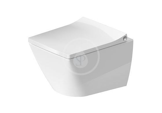 Duravit Viu - Závesné WC Compact, Rimless, DuraFix, s WonderGliss, alpská biela