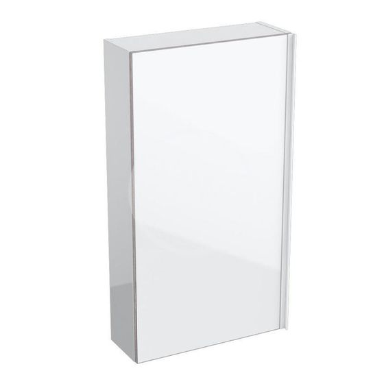 Geberit Acanto - Závesná skrinka 450x820 mm so zrkadlom vo vnútri, lesklá biela